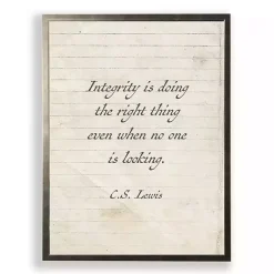 Kirklands Home Wall Quotes & Signs|Integrity is Doing the Right Thing Wall Plaque White