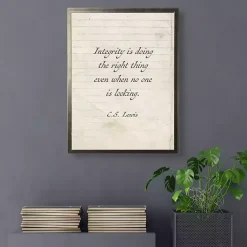 Kirklands Home Wall Quotes & Signs|Integrity is Doing the Right Thing Wall Plaque White