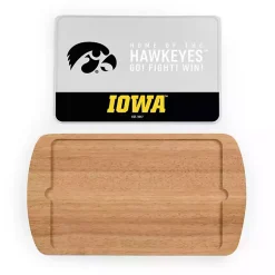 Kirklands Home Serving & Entertaining|Iowa Hawkeyes Wood and Glass Serving Board