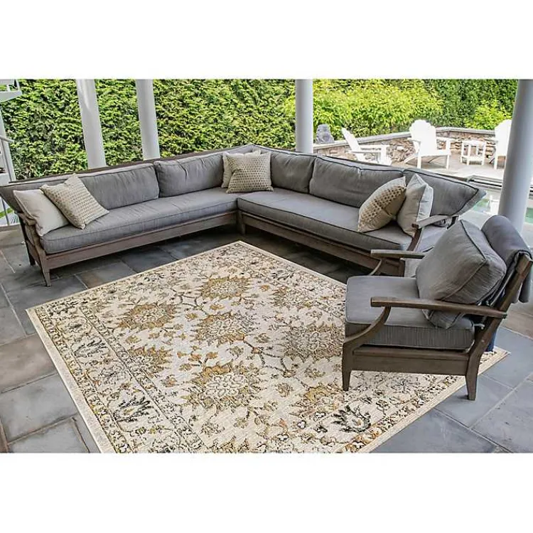 Kirklands Home Outdoor Rugs|Irene Yellow Daffodil Outdoor Area Rug, 6x9