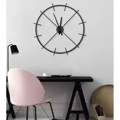 Kirklands Home Clocks|Isaac Black Modern Wall Clock