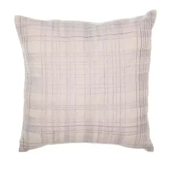 Ivory & Lilac Handwoven Plaid Throw Pillow Pillows