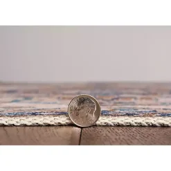 Kirklands Home Area Rugs|Ivory and Gold Julian Washable Area Rug, 5x7