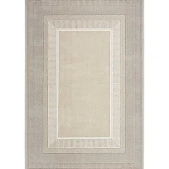Kirklands Home Area Rugs|Ivory and Gold Modern Glam Area Rug, 5x7