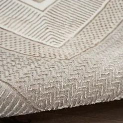 Kirklands Home Area Rugs|Ivory and Gold Modern Glam Area Rug, 5x7