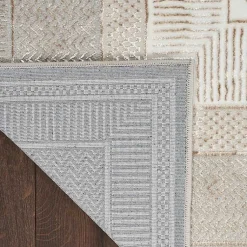 Kirklands Home Area Rugs|Ivory and Gold Modern Glam Area Rug, 7x9