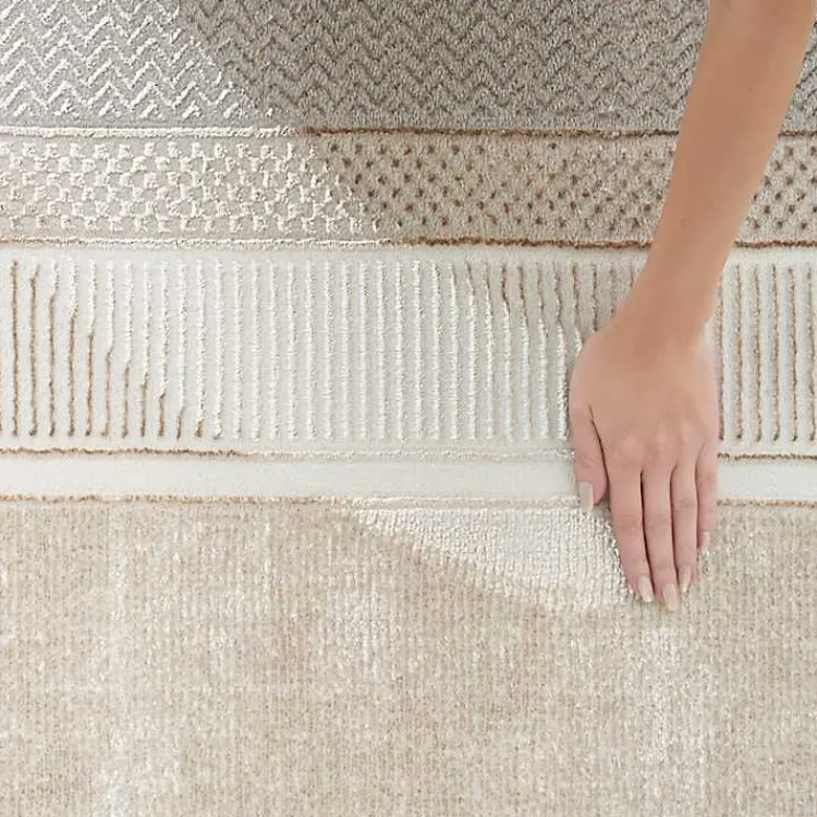 Kirklands Home Area Rugs|Ivory and Gold Modern Glam Area Rug, 7x9