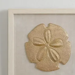 Kirklands Home Wall Plaques|Ivory and Gold Shell Shadow Wall Plaques, Set of 3