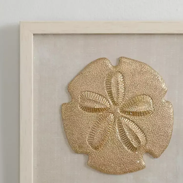 Kirklands Home Wall Plaques|Ivory and Gold Shell Shadow Wall Plaques, Set of 3