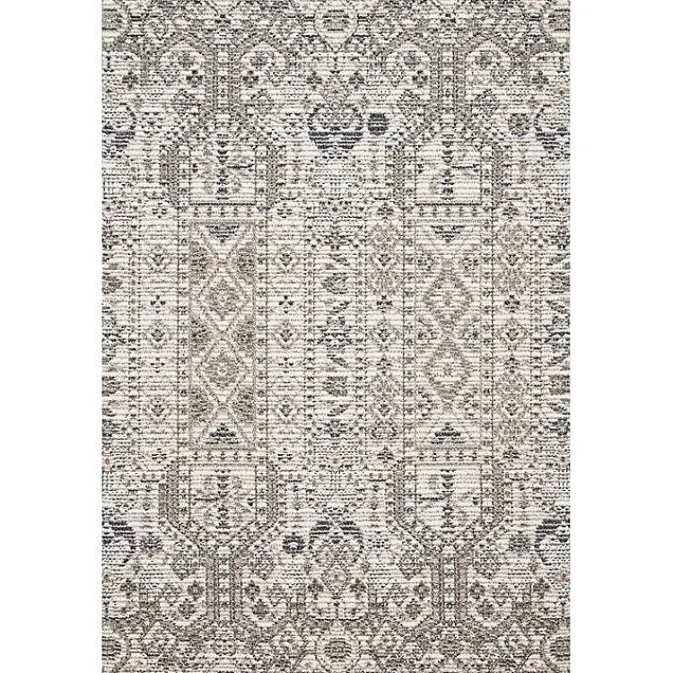 Kirklands Home Outdoor Rugs|Ivory and Gray Column Outdoor Area Rug, 5x7