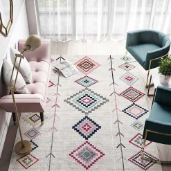 Kirklands Home Area Rugs|and Multicolor Aztec Area Rug, 8x10 Ivory
