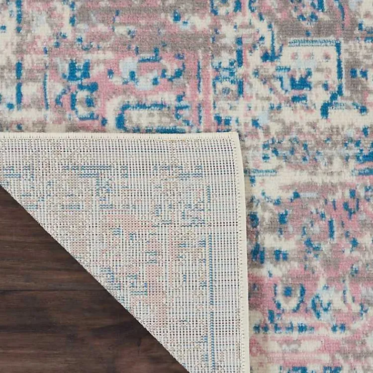 Kirklands Home Area Rugs|Ivory and Pink Central Medallion Area Rug, 7x9