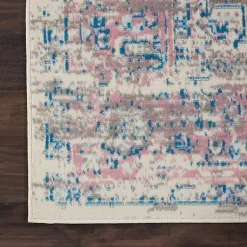 Kirklands Home Area Rugs|Ivory and Pink Central Medallion Area Rug, 7x9