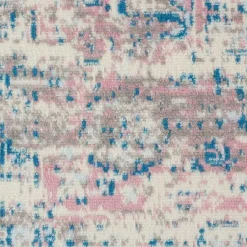 Kirklands Home Area Rugs|Ivory and Pink Central Medallion Area Rug, 7x9