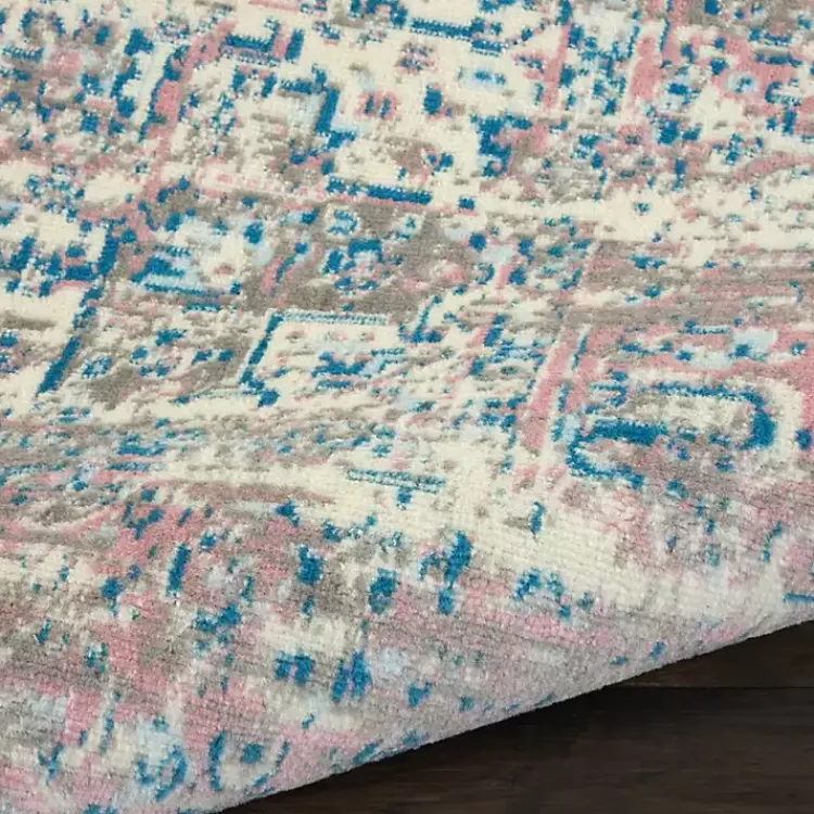 Kirklands Home Area Rugs|Ivory and Pink Central Medallion Area Rug, 7x9