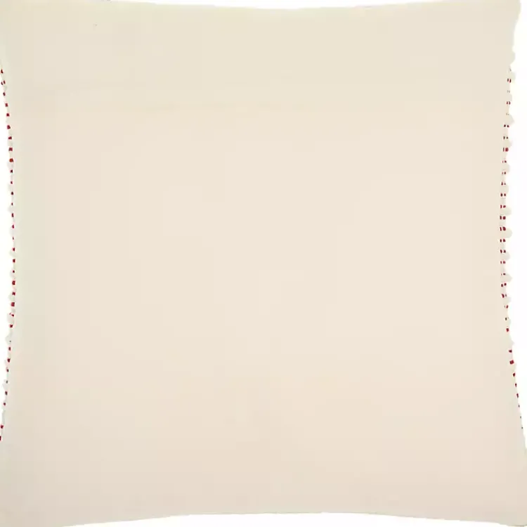 Discount Ivory and Red Looped Christmas Tree Throw Pillow Christmas Pillows