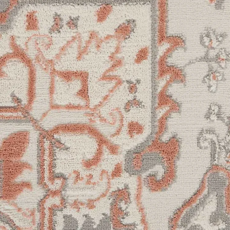 Kirklands Home Area Rugs|Ivory and Rose Floral Medallion Area Rug, 5x7