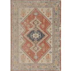 Kirklands Home Area Rugs|Ivory and Rust Traditional Motif Area Rug, 5x7
