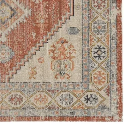 Kirklands Home Area Rugs|Ivory and Rust Traditional Motif Area Rug, 5x7