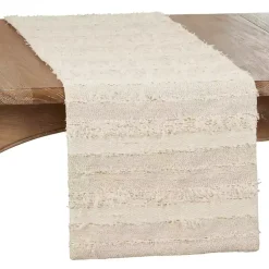 Kirklands Home Table Linens|Ivory and Sand Textured Stripe Table Runner