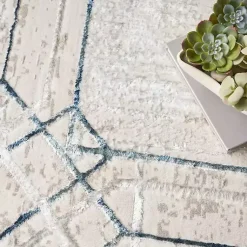 Kirklands Home Area Rugs|Art Deco Bordered Area Rug, 7x9 Ivory