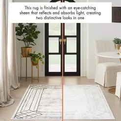 Kirklands Home Area Rugs|Art Deco Bordered Area Rug, 7x9 Ivory