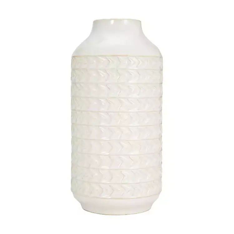 Clearance Ivory Aztec Vase, 13in Vases