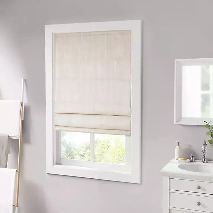 Kirklands Home Curtains & Drapes|Basketweave Cordless Roman Shade, 31 in. Ivory