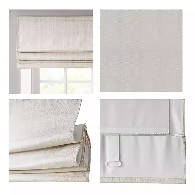 Kirklands Home Curtains & Drapes|Basketweave Cordless Roman Shade, 31 in. Ivory