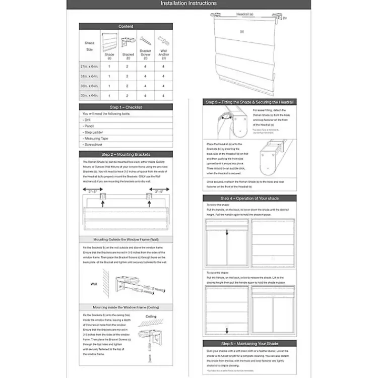 Kirklands Home Curtains & Drapes|Basketweave Cordless Roman Shade, 31 in. Ivory