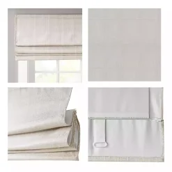 Kirklands Home Curtains & Drapes|Basketweave Cordless Roman Shade, 33 in. Ivory
