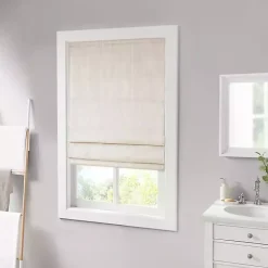 Kirklands Home Curtains & Drapes|Basketweave Cordless Roman Shade, 35 in. Ivory