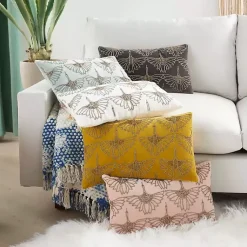 New Beaded Floral Motif Lumbar Pillow Pillows