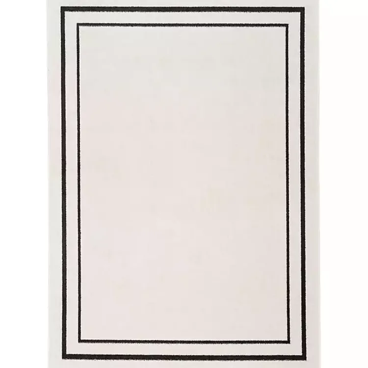 Kirklands Home Outdoor Rugs|Bordered Indoor/Outdoor Area Rug, 6x9 Ivory