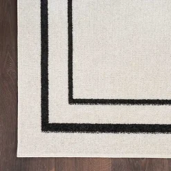 Kirklands Home Outdoor Rugs|Bordered Indoor/Outdoor Area Rug, 6x9 Ivory