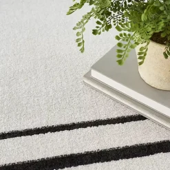 Kirklands Home Outdoor Rugs|Bordered Indoor/Outdoor Area Rug, 6x9 Ivory