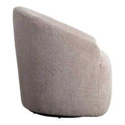 Kirklands Home Accent Chairs|Boucle Barrel Swivel Accent Chair Ivory