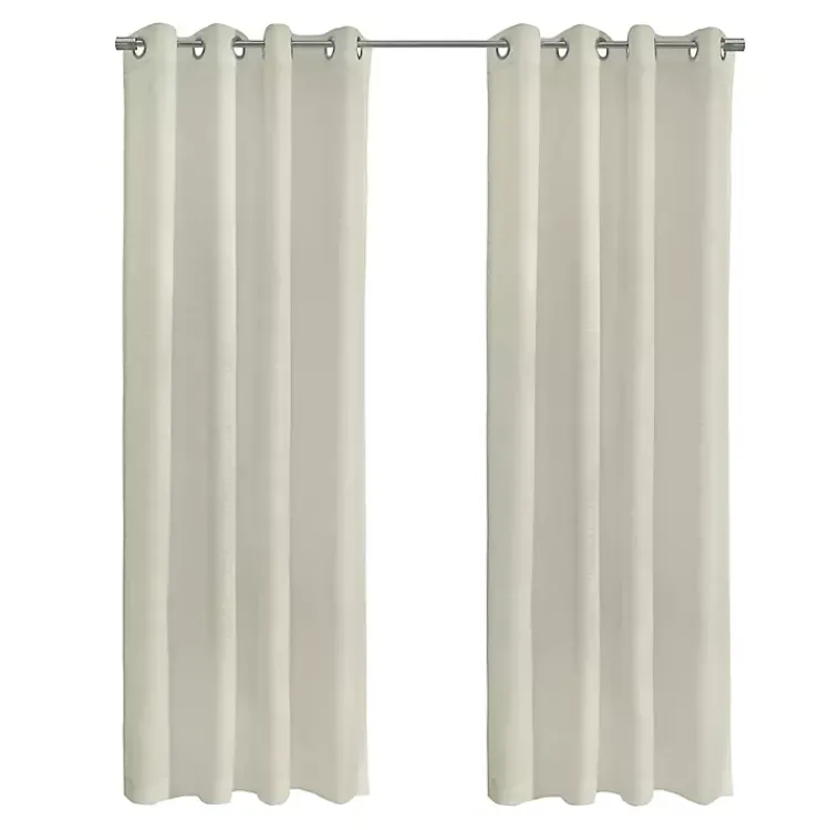 Kirklands Home Curtains & Drapes|Boucle Sheer Single Curtain Panel, 84 in. Ivory
