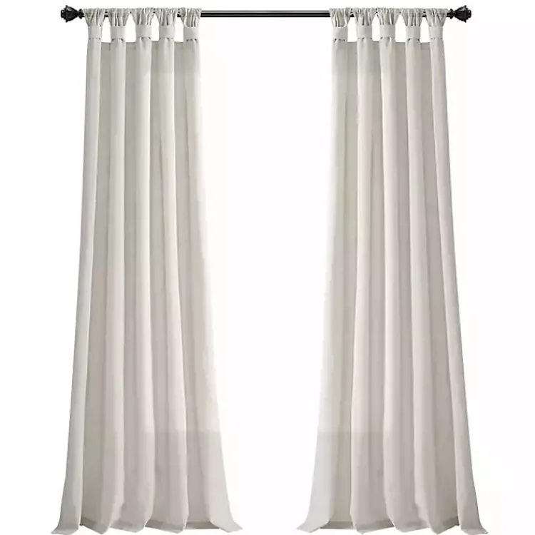 Kirklands Home Curtains & Drapes|Burlap Knotted Curtain Panel Set, 120 in. Ivory