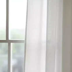 Kirklands Home Curtains & Drapes|Burlap Knotted Curtain Panel Set, 120 in. Ivory