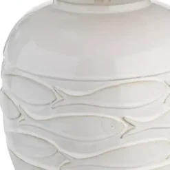 Kirklands Home Table Lamps|Ivory Carved Fish Ceramic Table Lamp