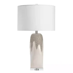 Kirklands Home Table Lamps|Ivory Ceramic Textured Base Table Lamp White