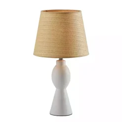 Kirklands Home Table Lamps|Ivory Ceramic Woven Rat Shade Table Lamp Tan