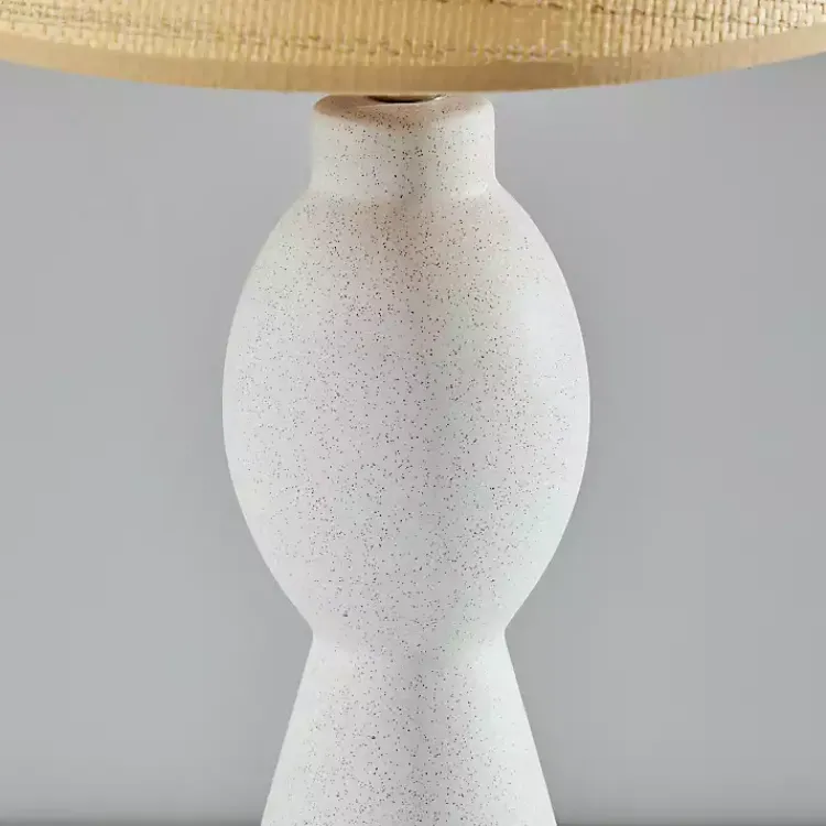 Kirklands Home Table Lamps|Ivory Ceramic Woven Rat Shade Table Lamp Tan