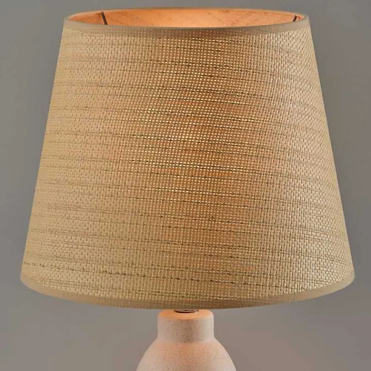 Kirklands Home Table Lamps|Ivory Ceramic Woven Rat Shade Table Lamp Tan
