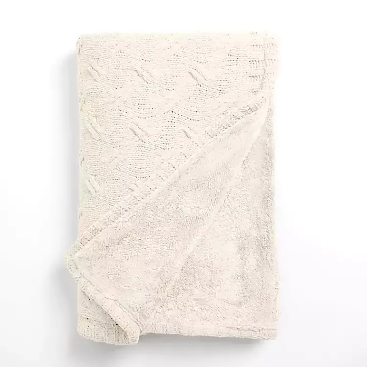 Chenille Cable Knit Throw Blankets & Throws