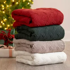 Chenille Cable Knit Throw Blankets & Throws
