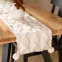 Kirklands Home Table Linens|Chunky Knit Table Runner, 108 in. Ivory