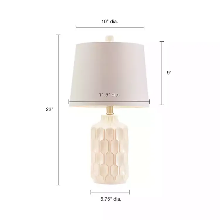 Kirklands Home Table Lamps|Ivory Contour Ceramic Table Lamp White