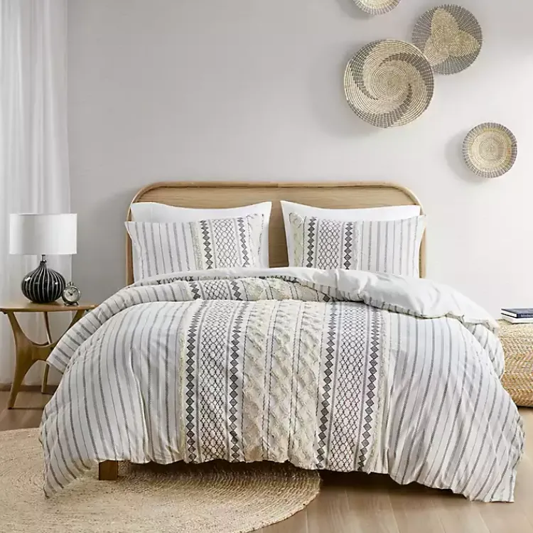 Kirklands Home Comforters|Cotton Tufted King 3-pc. Comforter Set Ivory